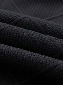 Moletom Masculino Casual Folgado com Capuz e Zíper Parcial, Outono