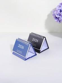 1pc Retro Desk Calendar 2026, Creative Spiral Design Small Desk Calendar - Daily Time Planning Markers, Comes With Memo Writing, Home & Teacher Office Desk Ornament Decoration, Fashion School Supplies, Gifts For Friends - Multicolor - View 3