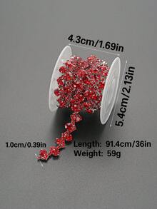 91.44 厘米/36 英寸闪亮水晶水钻链饰，闪亮钻石丝带贴花适用于 DIY 缝纫、新娘礼服、服装装饰、婚礼工艺品、时尚珠宝配饰 - 1 厘米宽