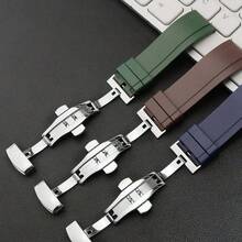 20mm 22mm 24mm TPU Strap, Used For Men's Watch Waterproof Rubber Strap, Quick Disassembly Silicone Diving Bracelet Butterfly Buckle