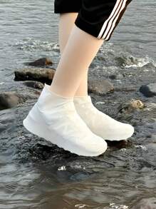 硅胶防雨鞋套 户外防滑 #颜色随机 2个（左右脚） - 黑色 - 查看 8