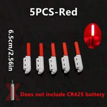 夜钓竿尖灯套装、夜钓指示灯、LED 荧光棒、智能变色咬钩报警器、CR425 浮漂锂电池（不可充电）、夜钓必备配件