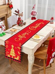 Goldener Weihnachtsbaum mit rot-schwarzem Gitterrand