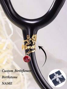 Custom Stethoscope Name Tag, Personalized Handmade Stethoscope Charm With ID Label, Suitable For Nurses, Doctors, Medical Professionals. Stethoscope Accessory, Sunflower Pattern, Fashionable And Minimalist, Suitable For Autumn Wear, Unisex, Casual And Cute. Customizable, Personalized, Unique, Ideal Birthday Or Graduation Gift For Men. - Multicolor - View 3