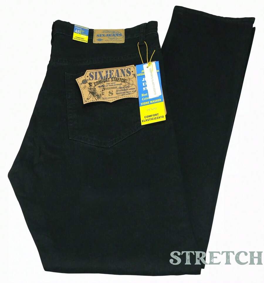 SIX JEANS MEN'S JEANS Single Color All Regular Fit Pocket - 黑色 - 查看 1