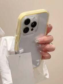 Apple Smart Fashion Phone Case With A High-End Feel, A Three-In-One Thickened And Hard Material, A Colorful Solid Color Frame, A Personalized Creative Pink, White, Black, Blue, Green, Minimalist Simple Fall Protection Full Coverage Transparent Feeling Colorful Phone Case Waterproof Shockproof Anti-Fall Scratch Resistant