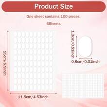 600 PCS False Tip Double Sided Adhesive Tapes, White Pre-Cut Nail Display Strips Press On Adhesive Tabs Nail Art Glue Stickers Nails Art Holder Nails Display Book - 1 - 查看 3