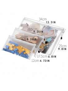 Toy Storage Bag Building Block Puzzle Sub-Package Bag Children Small Particle Zipper Transparent Finishing Storage Box - White - View 1