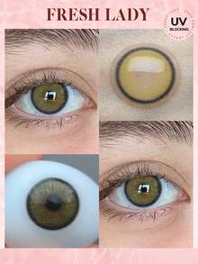 FRESH LADY 1副自然绿色眼部颜色软性隐形眼镜 X-Green Flare 14.00mm 日抛型美瞳，年抛型 - 綠色 - 查看 3