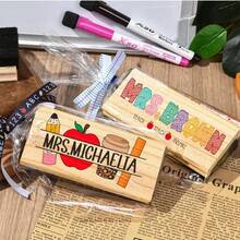 1 Stück personalisierter Namens-Whiteboard-Radierer für Lehrer, Geschenk zum Schulanfang für Lehrer, Kreidetafel-Radierer, Radierer für Lehrer, Trockenradierer für Kunst