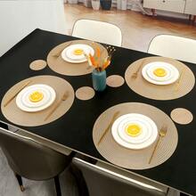 Wheat Gold Plated Table Mat And Coaster 4pcs/set/8pcs/set/12pcs/set/16pcs/set Made Of Pvc Non-slippery Heat Insulated Suitable For Restaurant And Hotel Use - Gold - View 14