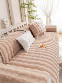 1 pezzo Copri divano in pelliccia sintetica, colore cachi, adatto agli animali domestici, anti-polvere, protettore per mobili, adatto per divani a 1/2/3/4 posti in soggiorno o camera da letto, per tutte le stagioni, decorazione autunnale, decorazione per la stanza