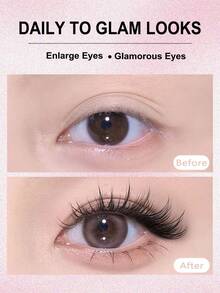 Asiteo 5 Pairs Manga Anime Lashes Natural Look Faux Mink Wispy Cross 3D Volume Eyelashes Korean Japanese Asian Cosplay Eyelashes - 黑色 - 查看 3
