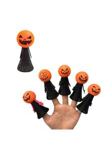 1pc, Halloween Pumpkin Head Bouncing Elf Medium-Sized Jumping Doll Finger Doll Bouncing Doll Giant Halloween Pumpkin Resin Decoration - Suitable For Indoor/Outdoor Festival Decoration Items, Halloween Decoration/Strange Pumpkin Design/Carved Texture, Halloween Decorations - Multicolor - View 8