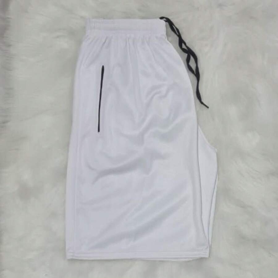 Dry-Fit Bermuda Shorts With Zippered Pockets, Sizes (S To XL) - White - View 1