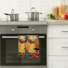 Toalla, toalla de mano con gato en hojas de arce, trapo de cocina, paño de limpieza, toalla, pañuelo, toalla decorativa, acento perfecto para la cocina y el comedor, adecuado para la cocina, el comedor, el hotel, la fiesta - Multicolor - Ver 8