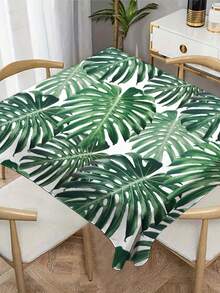 1 khăn trải bàn in hình lá cọ, khăn trải bàn hình chữ nhật/tròn bằng polyester hiện đại chống thấm nước, in kỹ thuật số thích hợp cho phòng khách, bàn ăn ngoài trời, bàn tròn nhỏ - Nhiều màu - Xem 18