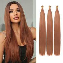 3pcs Bone Gradient Straight Synthetic Crochet Braiding Hair Bulk 28inch Pre Stretched Braiding Hair Extensions Crochet BoxBraids Hair 613 Brown Blonde - Multicolor - View 22