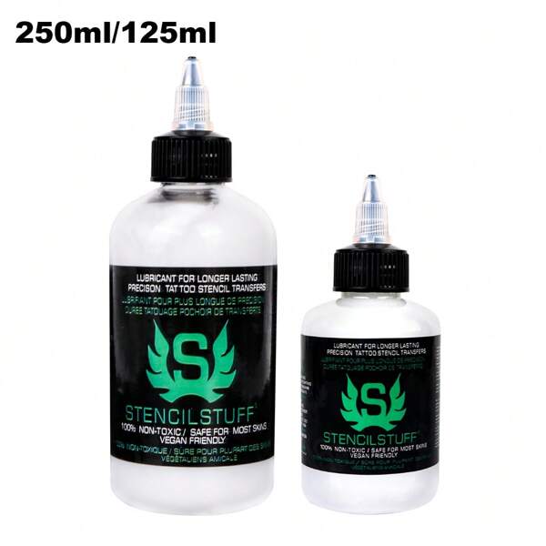 NAOM - Tattoo Transfer Gel, Tattoo Transfer Cream, 125ml (4.23 Oz) / 250ml (8.46 Oz) In Two Sizes, Easy To Use, A Brush To Show, Silky Smooth And Easy To Apply, Precise Positioning, Efficient Transfers Without Waiting, No Fragrances, Plant-Based Formulas, Gentle And Non-Irritating, Ideal For Professional Artists, Tattoo Accessories, Gifts!