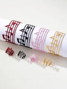 一套时尚优雅的金属音符开口手镯和戒指套装，适合女性日常佩戴、派对、音乐会、送礼等多种场合。 - 音符手鐲套裝 - 查看 11