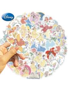 Disney 50张官方公主防水贴纸，包含苏菲亚、贝儿、长发公主卡通图案，适用于笔记本电脑、水瓶、行李箱、笔记本等，是送给家人和朋友的圣诞节和生日礼物。 - 多色4 - 查看 2