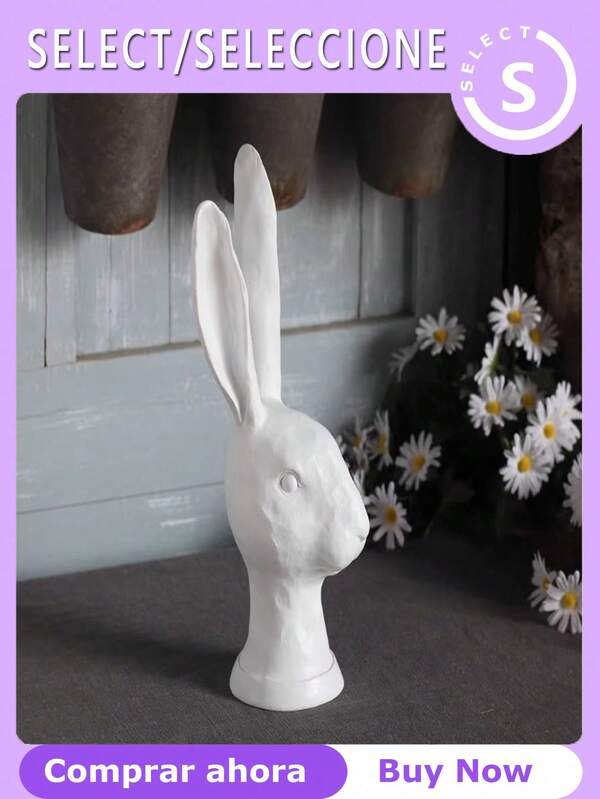 Nordic Style Rabbit Resin Figurine, Cute Bunny Sculpture Home Decor, Minimalist Scandinavian Bunny Ornament For Living Room Bedroom Desktop Decoration, Creative Resin Rabbit Statue For Shelf Table Decor, Modern Nordic Animal Figurine Gift For Adults, Easter Bunny Decoration, Farmhouse Cute Bunny Resin Craft For Holiday Home Styling, Desktop Display, Christmas Decorations, Christmas Gifts, Gifts For Rabbit Lovers