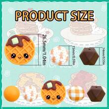 5/25pcs Silicone Bead Waffle Grid Element Silicone Beads, Gingerbread Man Cookie Silicone Beads, Suitable For Jewelry Decoration Beads, Earrings, Necklaces, Bags, Pens, Phone Chains, Makeup Brushes, Keychains And Other DIY Sets, Suitable For Mother's Day, Father's Day, Holiday, Birthday Gifts - Waffle Series - View 4