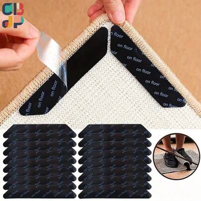 16pcs Reusable Anti-Slip Carpet Clips, Self-Adhesive Carpet Grippers For Secure Fixing And Cleaning Mats