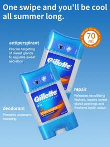 GILLETTE 1支70毫升吉列运动胜利止汗香体露，72小时运动级防护+三重防护技术，清新不粘腻配方，柑橘雪松香型，适合健身和户外高强度出汗场合 - 運動勝利 - 查看 2