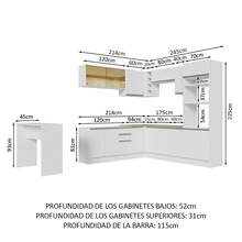 Madesa Gabinete Cocina Esquinero 504cm Glamy Blanco - Blanco - Ver 3