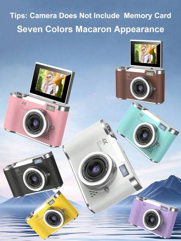 1 Pc 48 Mega Pixels 2.4 Inch Rotating Screen Digital Camera , Rechargeable Camera Ccd No Memory Card& Multiple Filter Modes. Portable Anti-Shake Smart Zoom Portable Camera For Outdoor