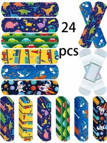 24片/30片可爱卡通女孩风格透气创可贴，6款随机款式 PE自粘创可贴运动户外时尚便签 - 万圣节和圣诞节礼物 - 款式随机 - 彩色 - 查看 12