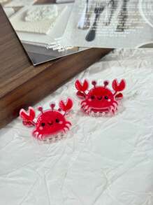 2pcs/3pcs Cute Acrylic Ocean Elements Crab, Starfish, Fish Hair Clips For Women, Suitable For Bangs, Side Hairstyles, Princess Hairstyles, Adorable Street Style Hair Accessories Women Claw Clip Autumn Accessories Fall Winter For Vacation Outfits Woman