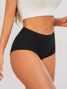 10 Pcs  Cotton  Casual-Comfy  Cute-Sweet  Casual-Sporty    Striped  Plain    High Rise    Brief Panties For Women - 彩色 - 查看 4