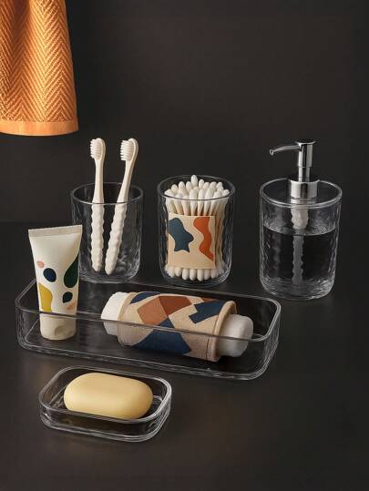 Ein exquisites High-End-Badezimmerset mit Wasserwellen, 5-teiliges Sanitärkeramik-Badezimmerset, fünfteiliges Waschgeschirr-Toilettenartikel-Badezimmerzubehör