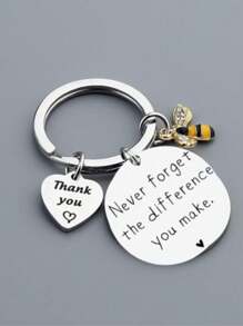 1 pieza Llavero grabado de acero inoxidable, gran regalo para amigos, colegas, compañeros de clase, equipo, accesorios de Acción de Gracias, Halloween, Día del Maestro, adornos navideños, regalos para hermana