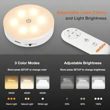 Set Of 3 USB Rechargeable LED Spotlight With Remote Controls, 3 Colours Dimmable, Magnetic, Wireless LED For Kitchen, Hallway, Stairs, Cupboard (CCT) - Multicolor - View 10