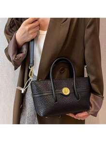 High-End Bag With A Retro Niche Design, Popular Shoulder Bag For Women, Portable Bucket Bag (Black)