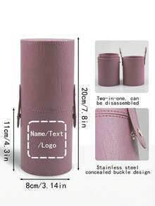 1PC Personalized Makeup Brush Case | Engraved Name Cosmetic Pouch With Mirror & Waterproof Lining (Gift Box + Dustproof Zipper) - Multicolor - View 9