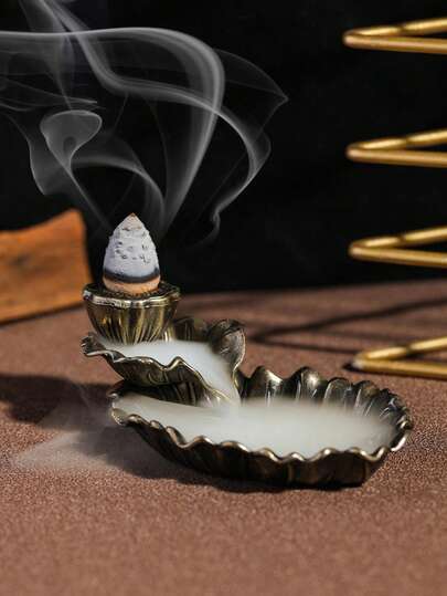 黄铜鱼香炉 - 复古莲花设计镂空金属香座带盖，便携式香棒架，适用于水疗、瑜伽、冥想、家居装饰、房间装饰、生日毕业礼物