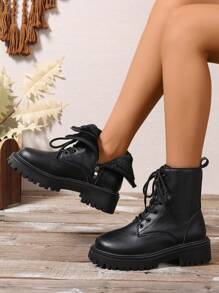 2025 New Autumn/Winter Women's Boots, Fashion Versatile Casual Boots, Side Zipper Women's Ankle Boots, Lace-Up Women's Shoes, Warm Winter Women's Boots, Flat Comfortable Women's Boots, Chelsea Women's Ankle Boots