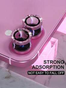 ZYONS 3 buah Pelindung Lensa Kamera Warna Pink, Kompatibel dengan iPhone 17 Pro Max/17 Pro/17 Air/17/16 Pro Max/16 Plus/16E/15 Pro Max/14/13/12/11, Pelindung Layar Kamera Kaca Tempered 9H dengan Dekorasi Cincin Logam (Pink) - Berwarna merah muda - View 4
