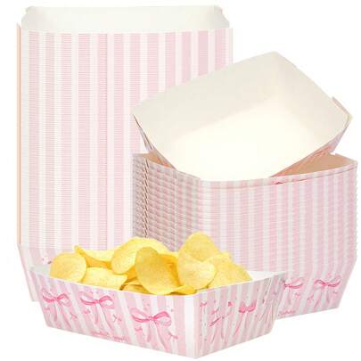 10个/20个/50个粉色蝴蝶结生日纸盘，蝴蝶结餐盘，生日装饰餐盘，公主主题婴儿派对用品