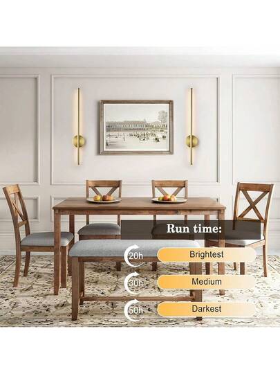 USB Rechargeable Wand Verlichting Black/Gold, 50/80cm, Touch Switch, Remote Control, Dimmable, Timer Infrared Sensor, No Wiring, Aluminum Lampshade, Battery Ideal Bedroom, Living Room, Staircase view 8