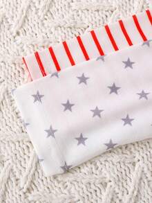 2pcs Baby Girls' Letter Print Romper And Pants Set, Spring/Autumn