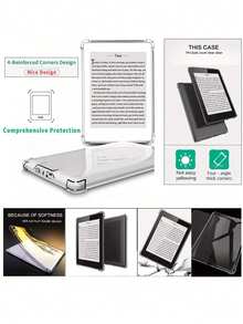 [3 In 1] 1pc Transparent Protective Case And 2pcs Screen Protector Compatible With 6.8" Kindle Paperwhite (11th Gen, 2021) / 6" Kindle (11th Gen, 2022) /Kindle (11th Generation-2024 Release)(6 Inch)/ 7" Paperwhite (2024), Colorsoft Signature Edition/Kindle 10th Gen 2018/Kindle 10th Gen 2019, Full Coverage Clear Case Anti Fall, Silicon Soft Shell / Anti-Glare Matte Soft PET Film, Eye Protection Shield For Reading Anti-Scratch