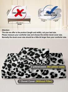 3pcs Leopard Print Bedding Set (1 Duvet Cover And 2 Pillowcases), Soft And Skin-Friendly, Suitable For Boys, Girls, Students, Dorms, Homes, All Seasons