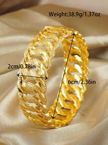 1pc Middle Eastern Vintage Sequin Glitter Openable Bangle Bracelet - Copper Material, Suitable For Daily Wear And Gifting, Dubai Style Fashion Cuff Bracelet For Women, Saudi National Day