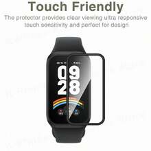 OUKNOEO 2 miếng dán màn hình đồng hồ thông minh trong suốt, bóng, mềm, phủ toàn bộ, tương thích với Watch Mi Band 10 9 8 7 Pro 6 5 Series, chống vân tay, lắp đặt không có bong bóng, chống trầy xước, bảo vệ màn hình thiết yếu, dùng cho kính chắn gió hàng ngày, văn phòng, gia đình, miếng dán bảo vệ màn hình đồng hồ, phụ kiện đồng hồ, chống nước, chống sốc, chống rơi, chống rơi - 2 chiếc - Xem 3