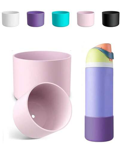 1pc Silicone Water Bottle Sleeve - Cup Protector Boot - Bottom Bumper (Fits 2.95 In - 3.54 In Diameter), Compatible With 12-24 Oz Bottles, Anti-Slip, Anti-Drop, Anti-Scratch, Suitable For Vacuum Flasks, Wide Mouth Bottles, Stainless Steel Bottles, Glass Cups, For Daily Life, Travel, Gatherings, Parties, Back To School
